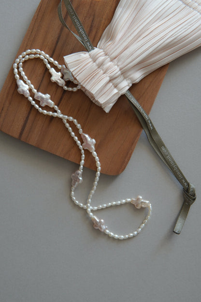 fresh water multi-way pearl strap/necklace